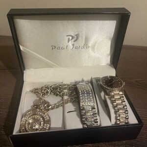 Silver and Gold Men's Watch Set